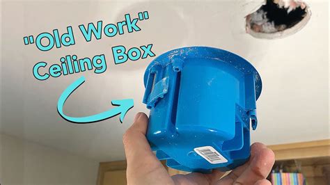 how to mount a round new work electrical ceiling box|electrical box installation instructions.